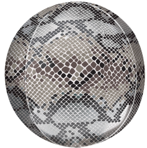 XL Folienballon Orbz - Schlangenmuster, Kugel - 38cm x 40cm